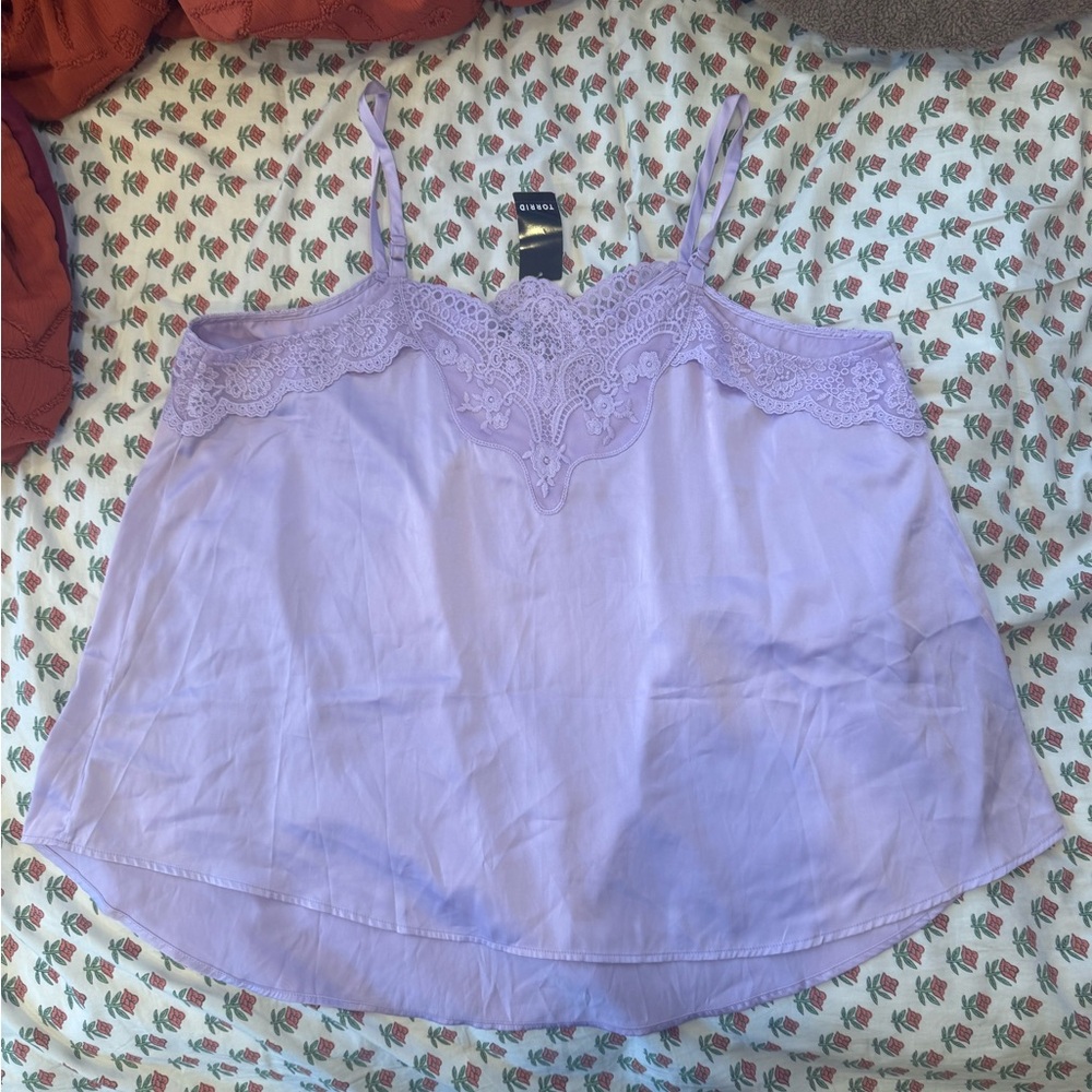 Torrid light purple  Lace Trim Cami NWT